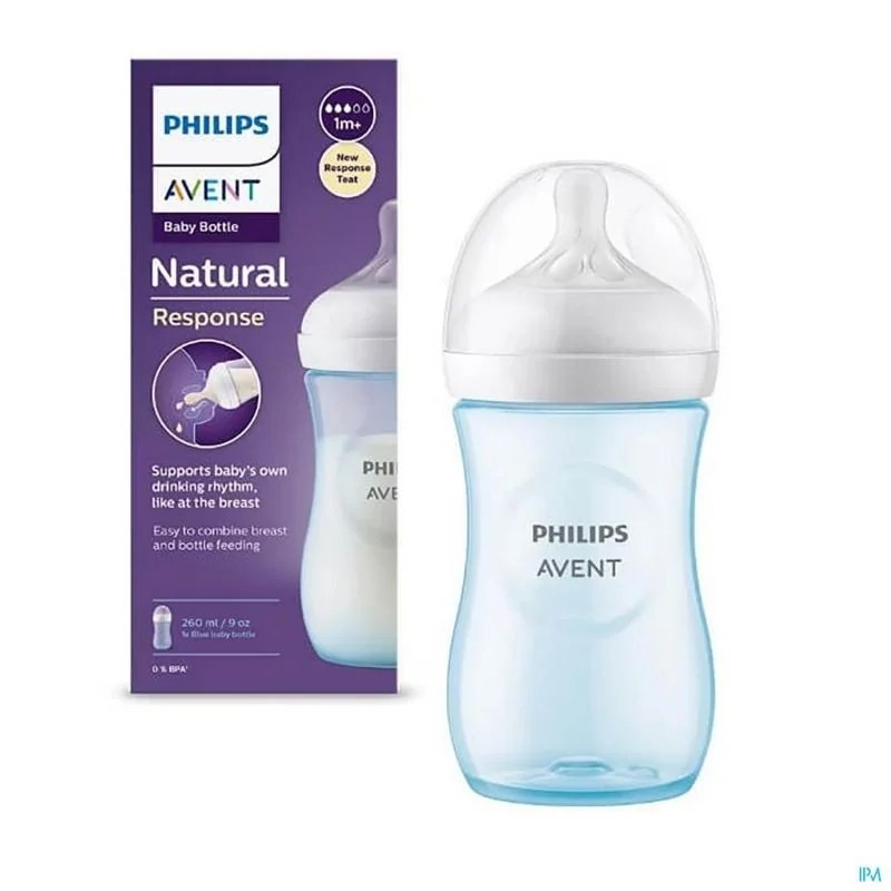 AVENT AVENT BIBERON NATURAL 3.0 AVEC TETINE NATURAL 1M+ 260 ML BLEU  SCY903/21
