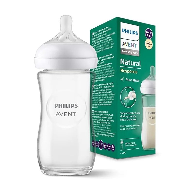 AVENT Avent Biberon Natural en Verre anti-colique 1M+ 240 ml