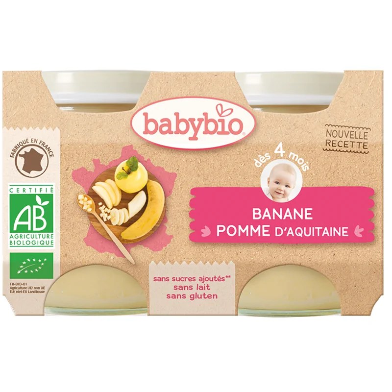 BABYBIO Babybio Banane Pomme d’Aquitaine 2X130G
