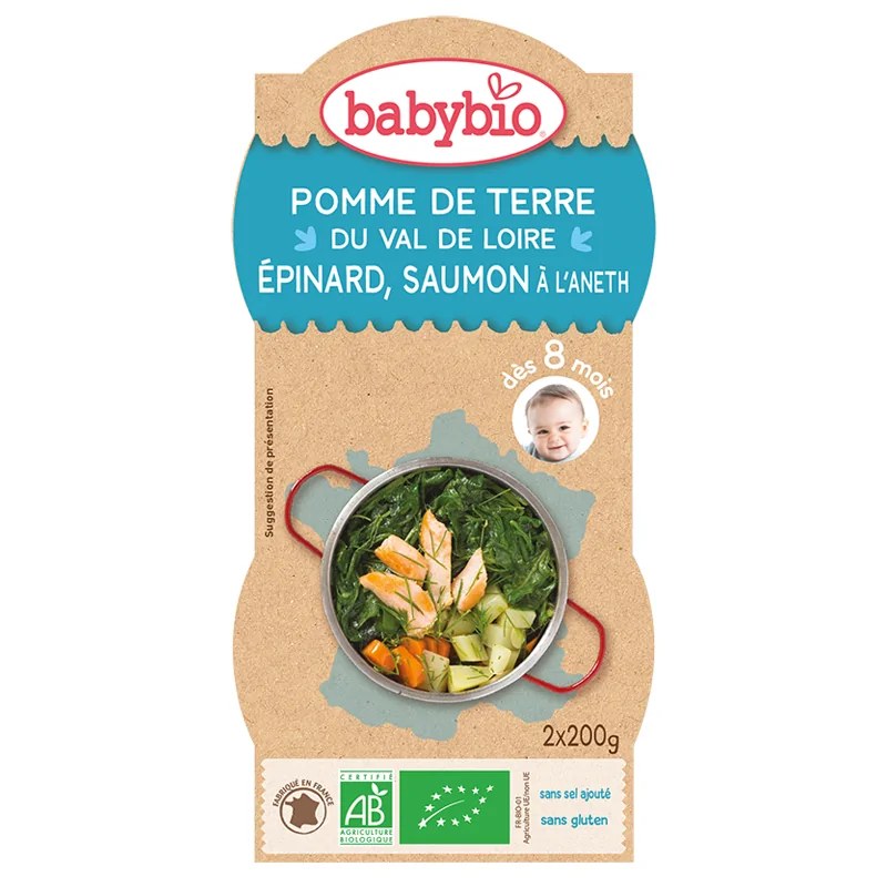BABYBIO Babybio BOL Pomme de Terre du Val de Loire Épinard Saumon à l’Aneth 2X220G