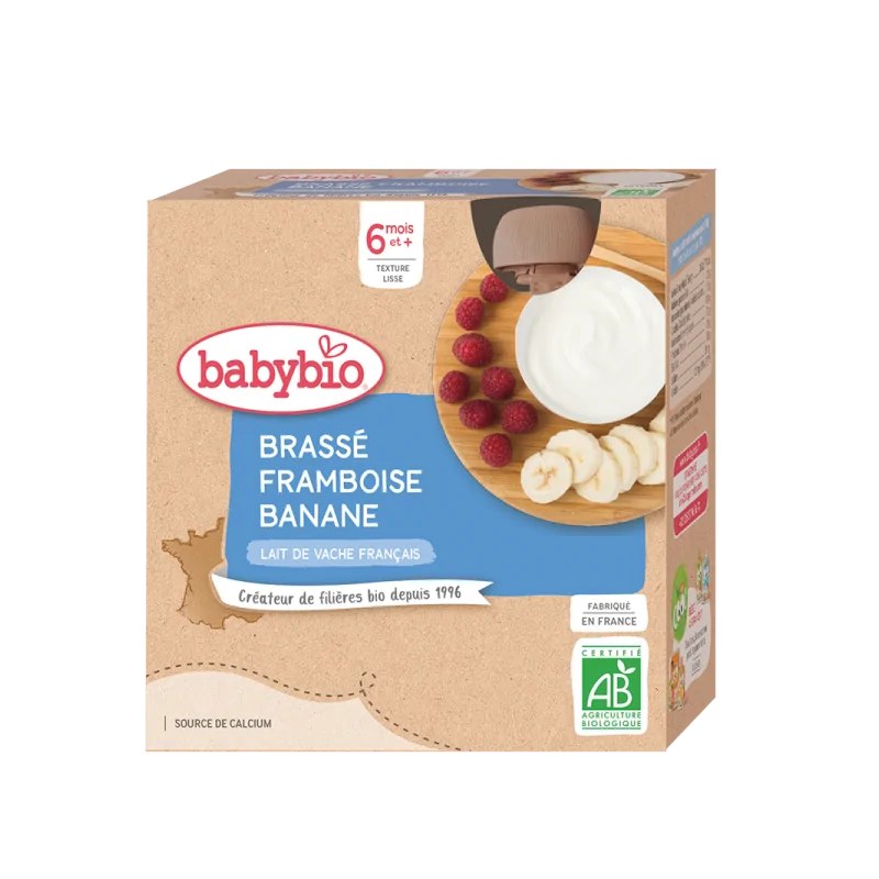 BABYBIO Babybio Brassé Framboise Banane 4X85G