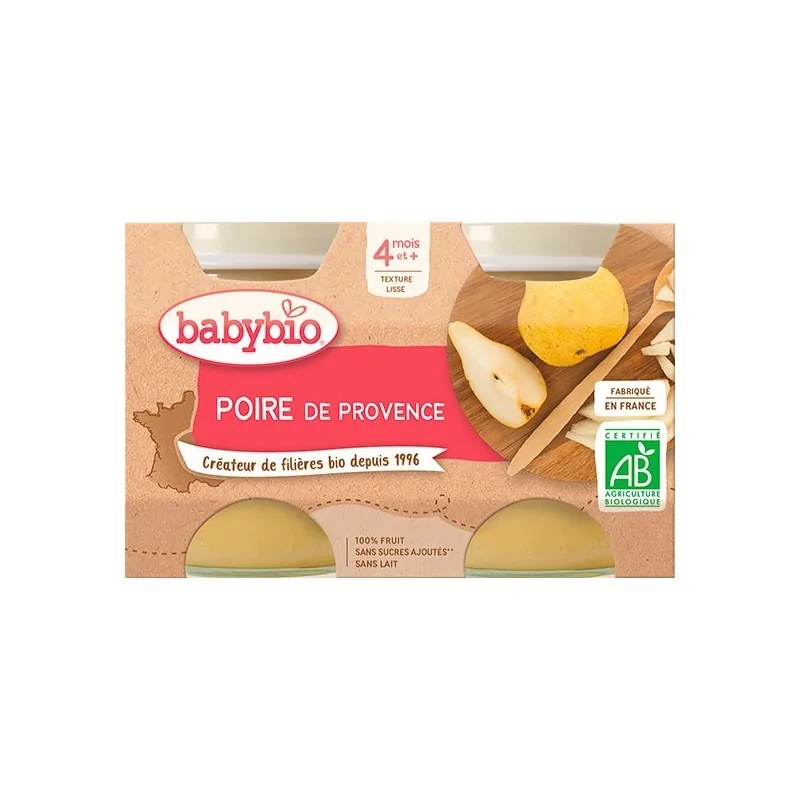 BABYBIO Babybio Petit pot poire de Provence 2 x 130 g