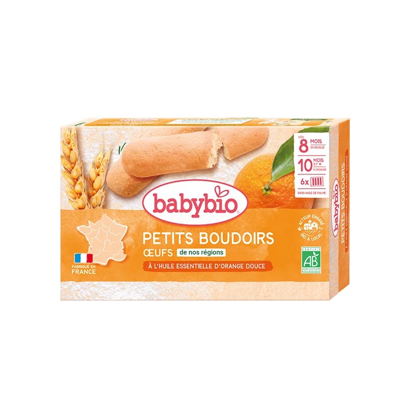 BABYBIO Babybio Petits Boudoirs à l’Huile Essentielle d’Orange Douce x6