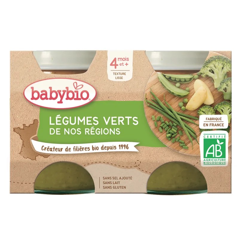 BABYBIO BABYBIO POT LEGUMES VERTS 2x130G