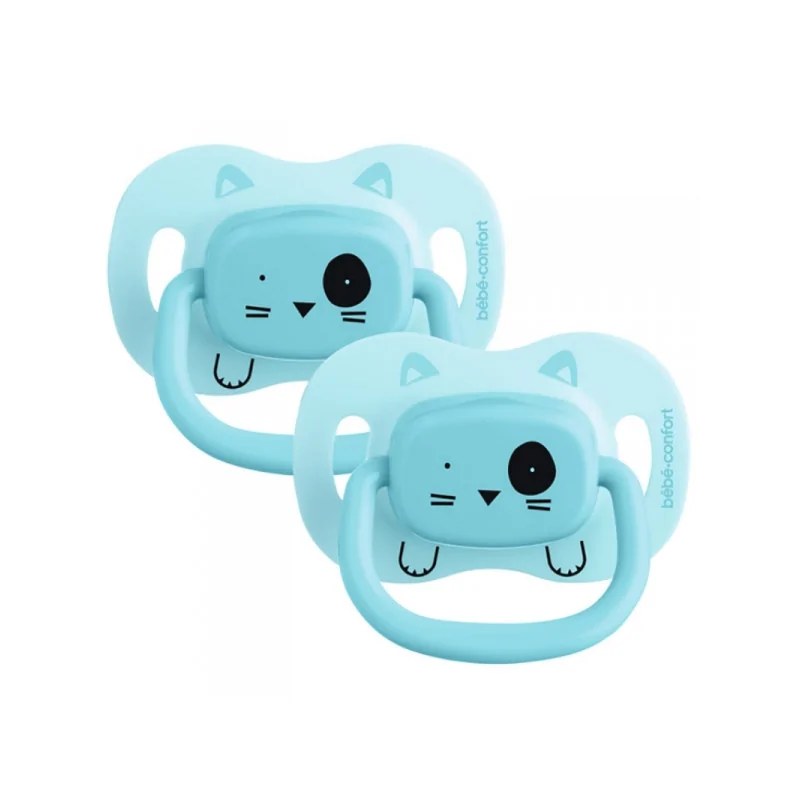 Bébé Confort BÉBÉ CONFORT SUCETTES REVERSIBLES - 0/6 M - SILICONE - ANIMALS BLEU X2