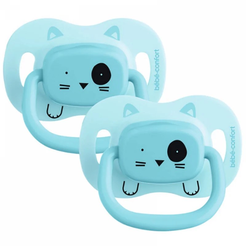 Bébé Confort BÉBÉ CONFORT SUCETTES REVERSIBLES - 18/36 M - SILICONE - ANIMALS BLEU X2 7003