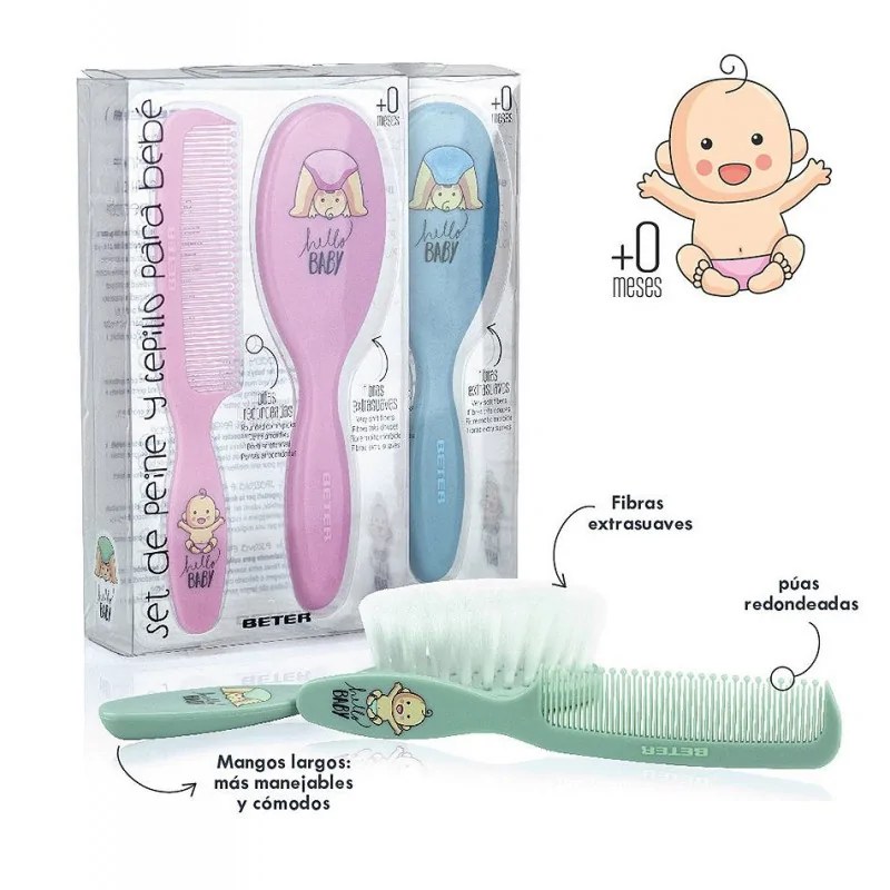BETER BETER ENSEMBLE PEIGNE ET  BROSSE POUR BÉBÉ R0004