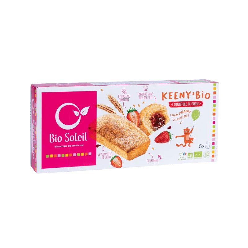 BIO SOLEIL BIO SOLEIL KEENY'BIO FOURRES A LA CONFITURE DE FRAISE 150G