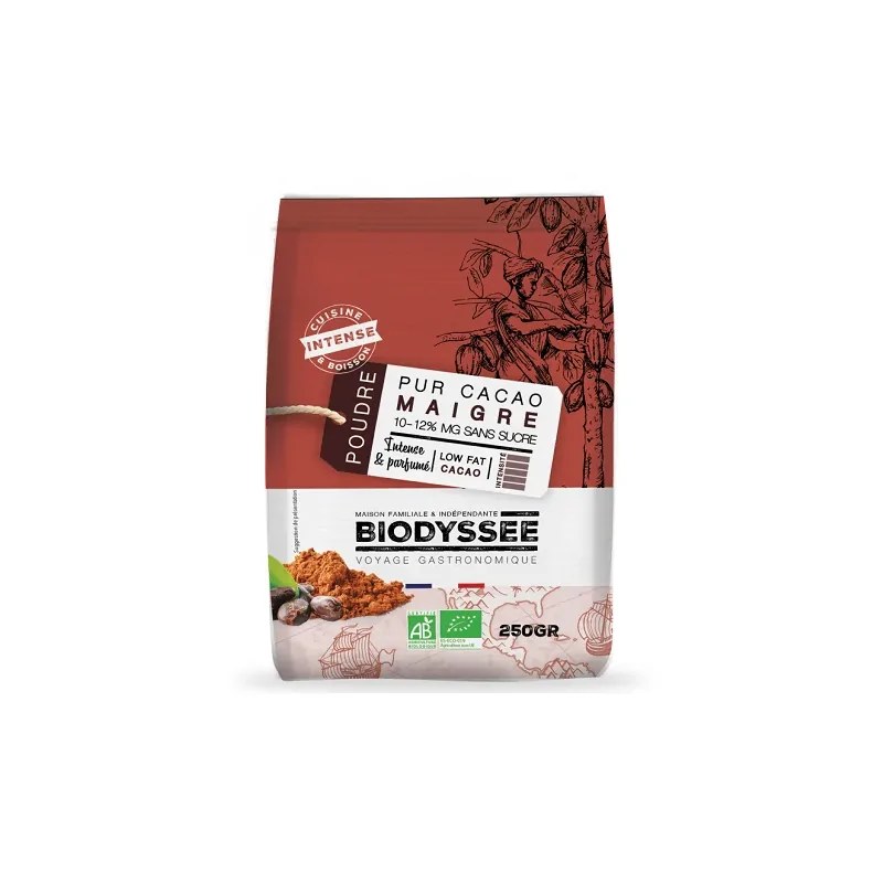 BIODYSSEE BIODYSSEE CACAO MAIGRE (10% - 12%) 250G