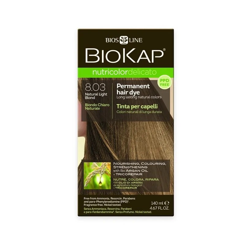 Biokap BIOKAP NUTRICOLOR DELICATO TEINTURE POUR CHEVEUX BLOND CLAIR NATUREL 8.03