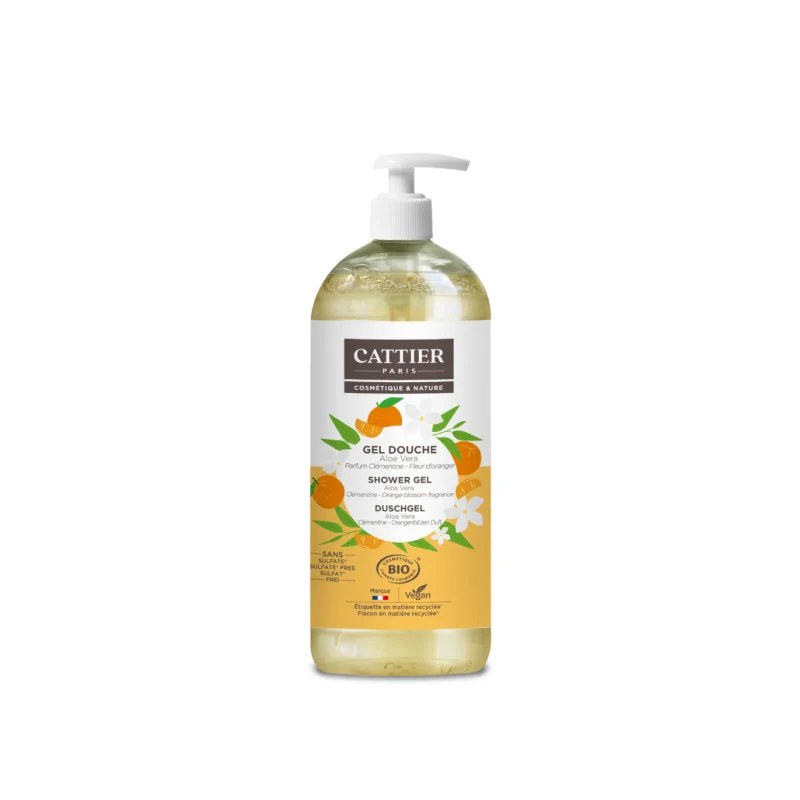 CATTIER CATTIER GEL DOUCHE ALOE VERA PARFUM CLEMENTINE ET FLEUR DORANGER 1 L
