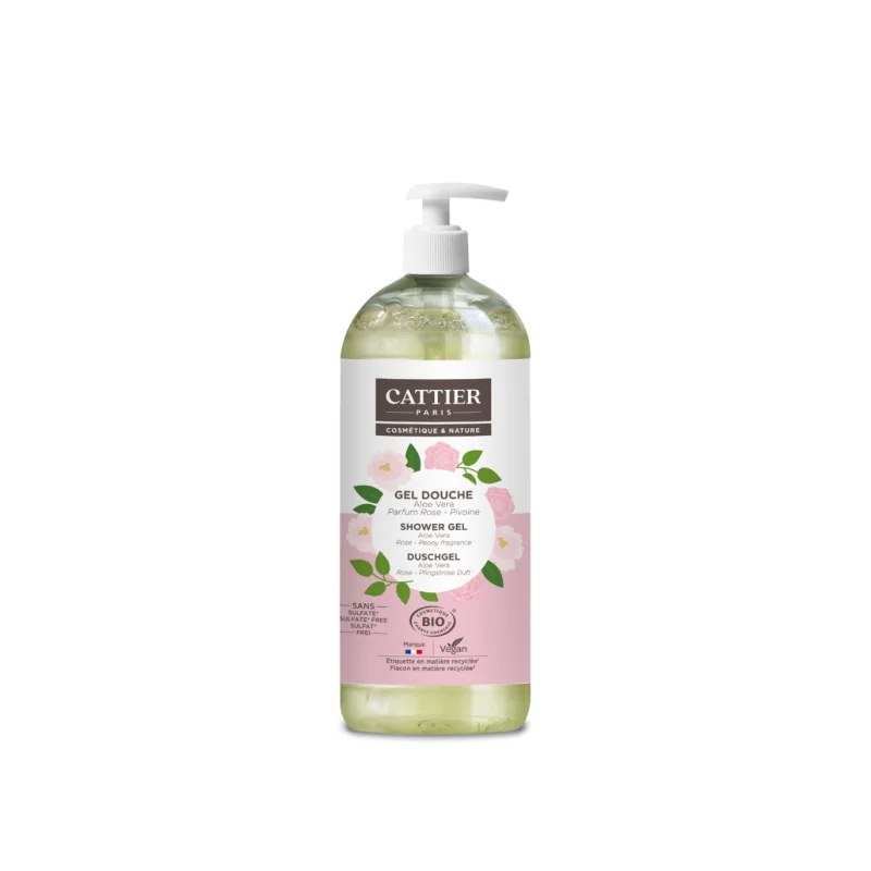 CATTIER CATTIER GEL DOUCHE ALOE VERA PARFUM ROSE PIVOINE 1 L