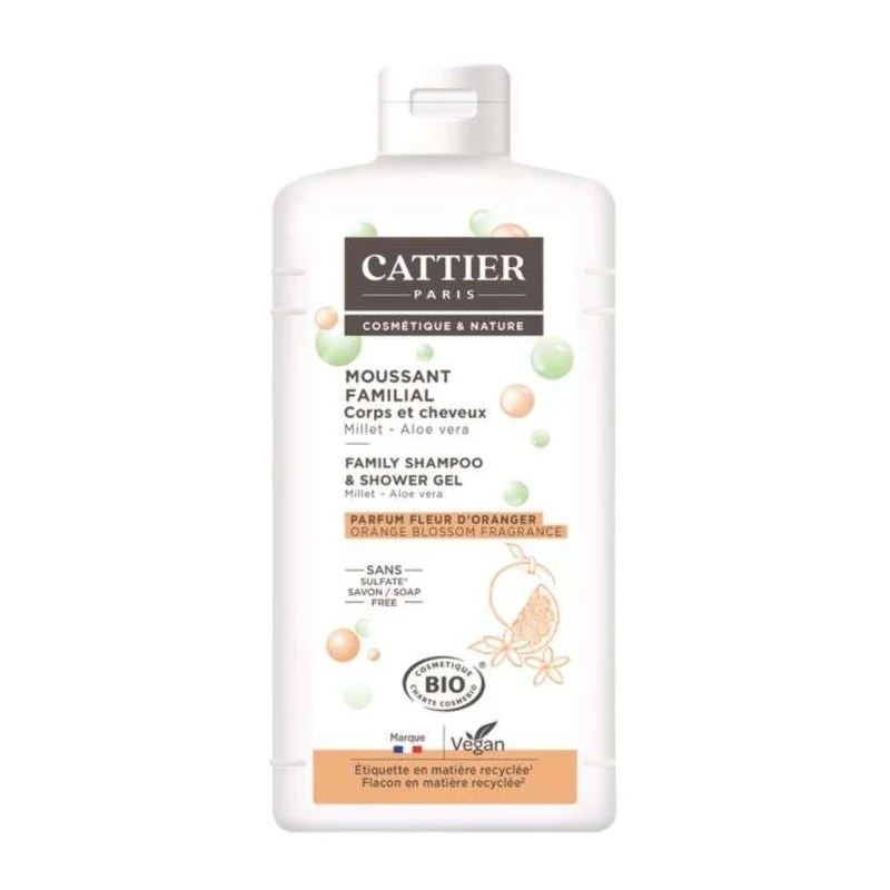 CATTIER CATTIER MOUSSANT FAMILIAL CORPS ET CHEVEUX MILLET ET ALOE VERA 500 ML SANS SULFATE