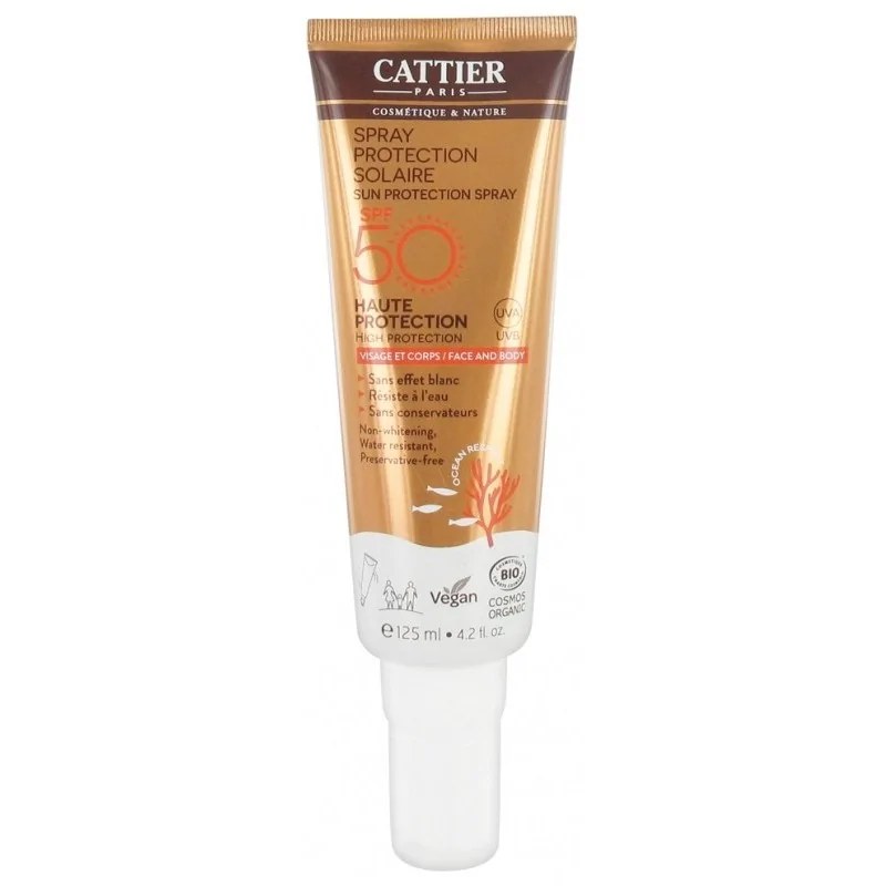 CATTIER Cattier Spray Protection Solaire SPF 50 Bio 125 ml