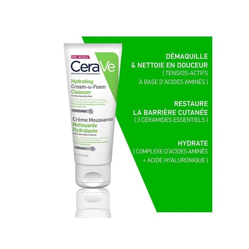 CERAVE   Cerave crème moussante Nettoyante Hydratante – 100 ml PNS — vue 2