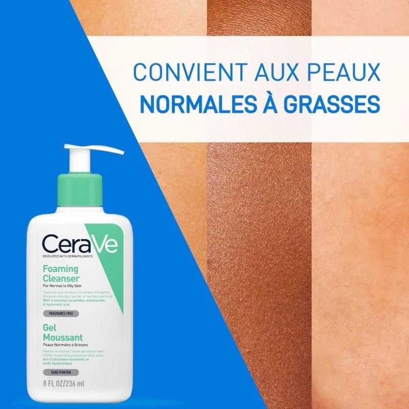 CERAVE   CERAVE GEL MOUSSANT PEAUX NORMALES À GRASSES 236ML — vue 7