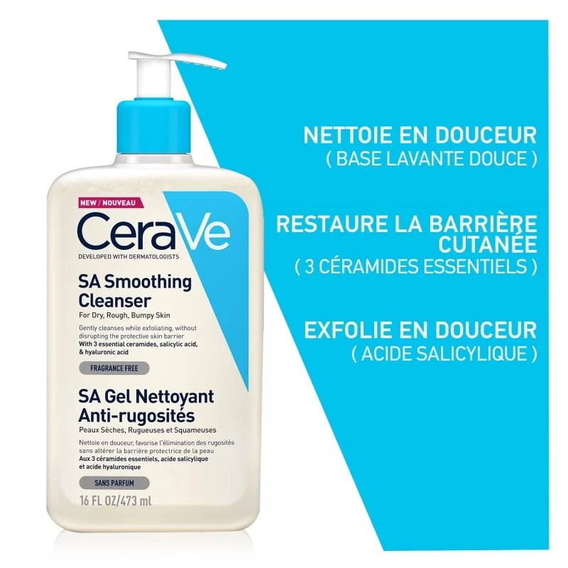 CERAVE   CERAVE SA GEL NETTOYANT ANTI RUGOSITES GEL NETTOYANT 473ML — vue 3