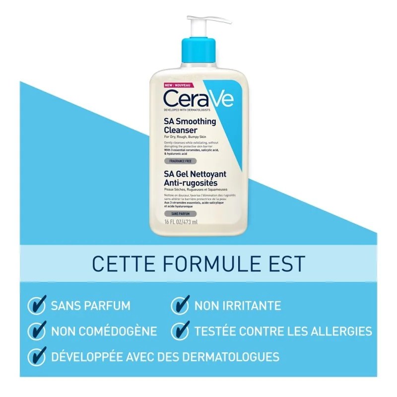 CERAVE   CERAVE SA GEL NETTOYANT ANTI RUGOSITES GEL NETTOYANT 473ML — vue 4
