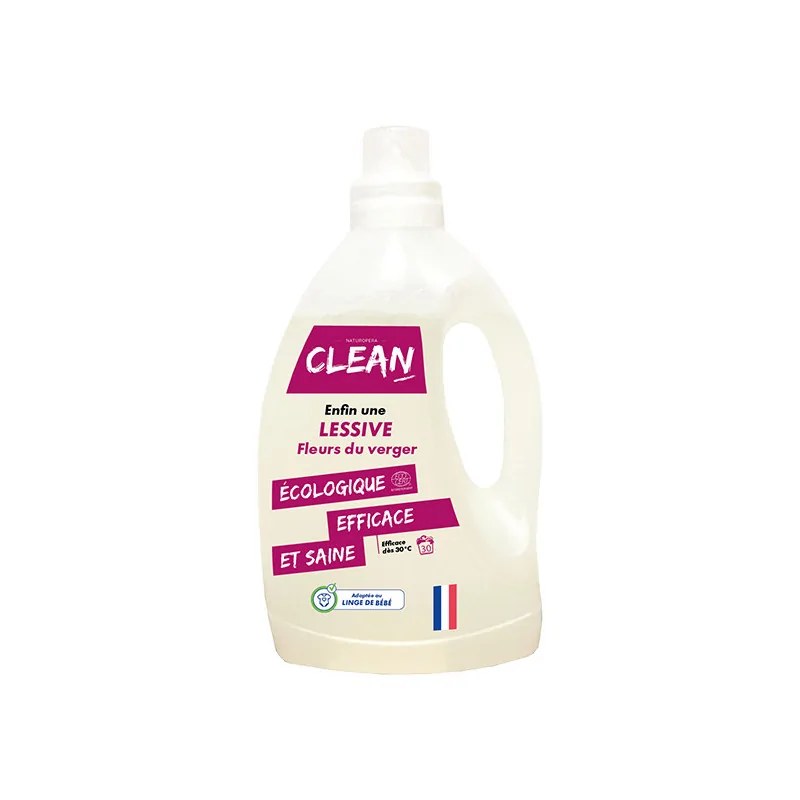 CLEAN CLEAN LESSIVE 30 LAVAGES FLEUR DU VERGER 1,5L
