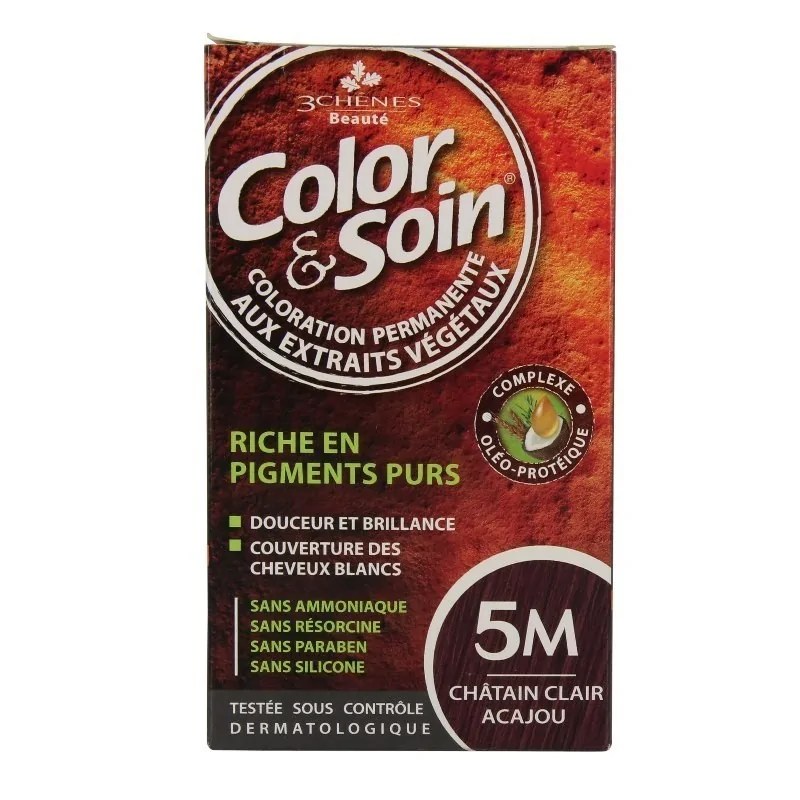 Color & Soin LES 3 CHENES Color & Soin Coloration permanente Extraits végétaux  5M châtain clair acajou