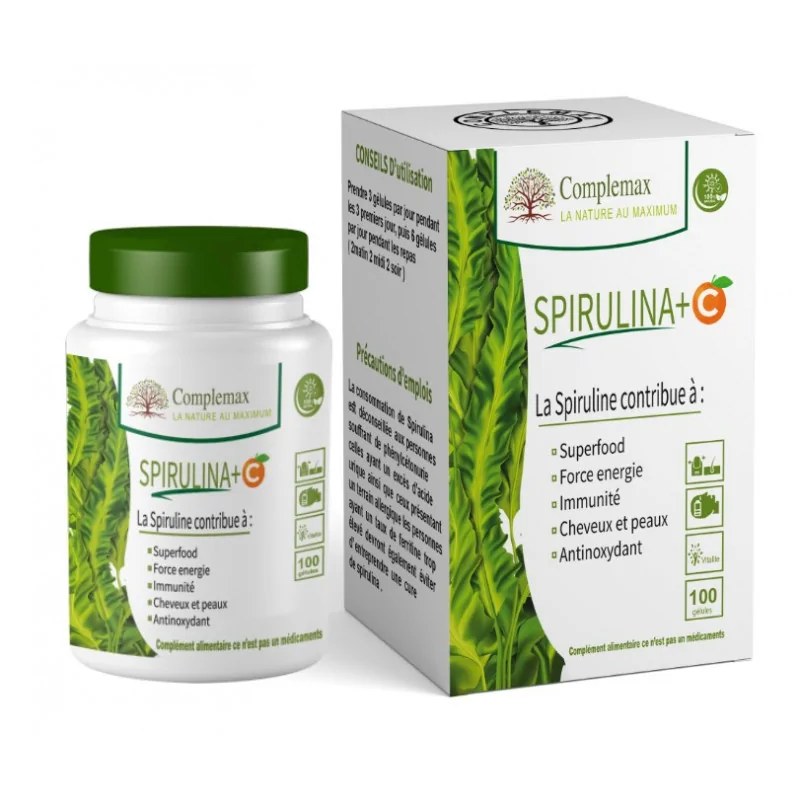 Complemax Complemax Spiruline + Vitamine C 400mg 100 gelules