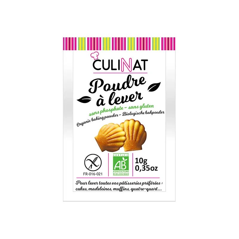 CULINAT CULINAT POUDRE A LEVER  SANS GLUTEN 8x10G