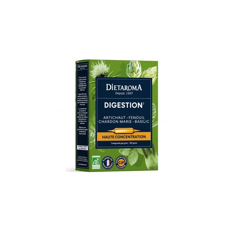 dietaroma dietaroma DIGESTION* Artichaut, fenouil, basilic, chardon-marie,  20 ampoules