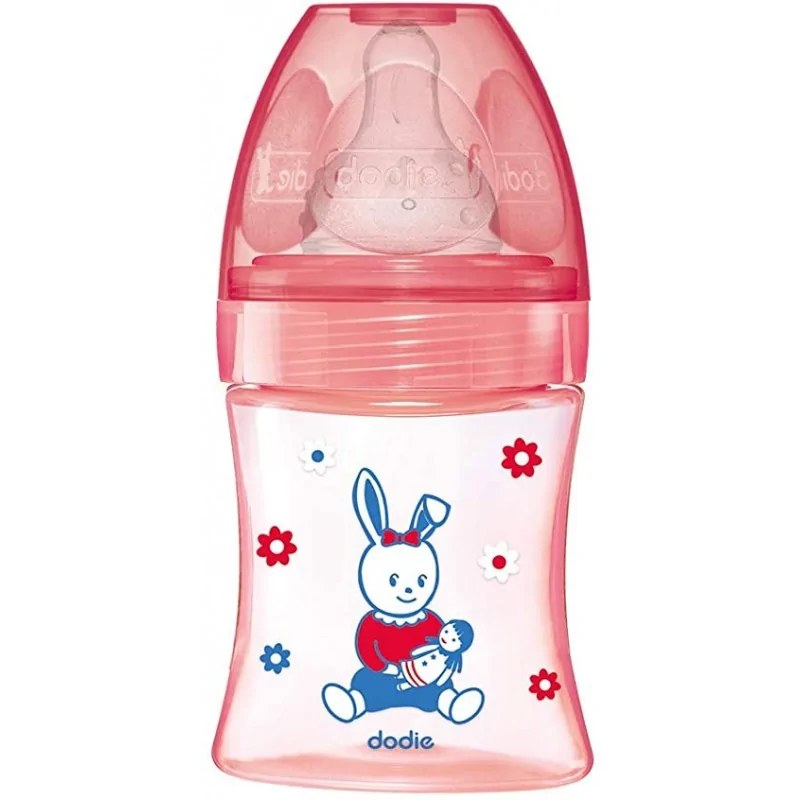 dodie DODIE BIBERON INITIATION+ 150 ML ROSE TÉTINE DÉBIT 1