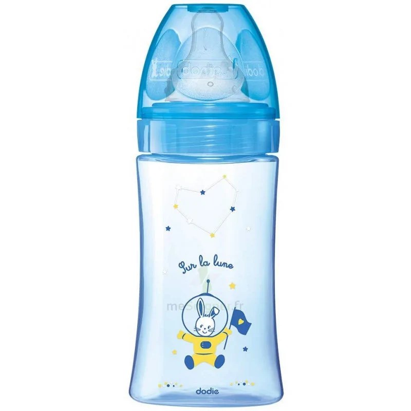 dodie DODIE BIBERON INITIATION+ 270 ML BLEU COSMONAUTE TÉTINE DÉBIT 2