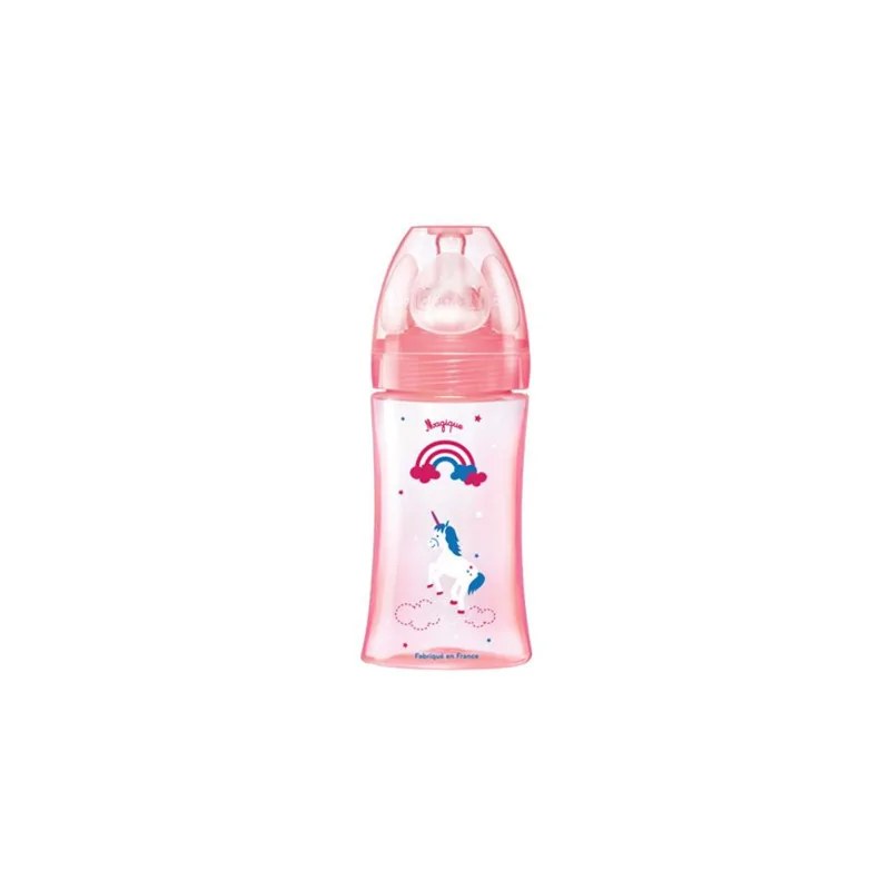dodie DODIE BIBERON INITIATION+ 270ML ROSE LICORNE 0-6 M TET RONDE 3 VIT D2