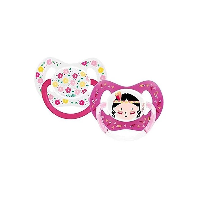 dodie DODIE SUCETTE PHYSIOLOGIQUE P51 +18M  DUO FILLE FLEURS/INDIENNE