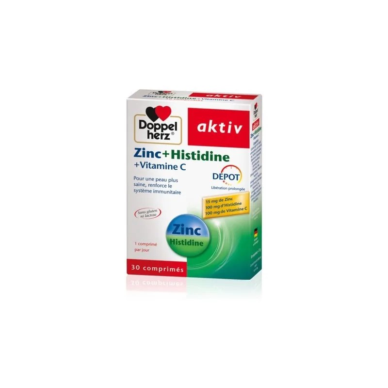 Doppelherz  DOPPELHERZ AKTIV ZINC + HISTIDINE + VITAMINE C, 30 COMPRIMÉS