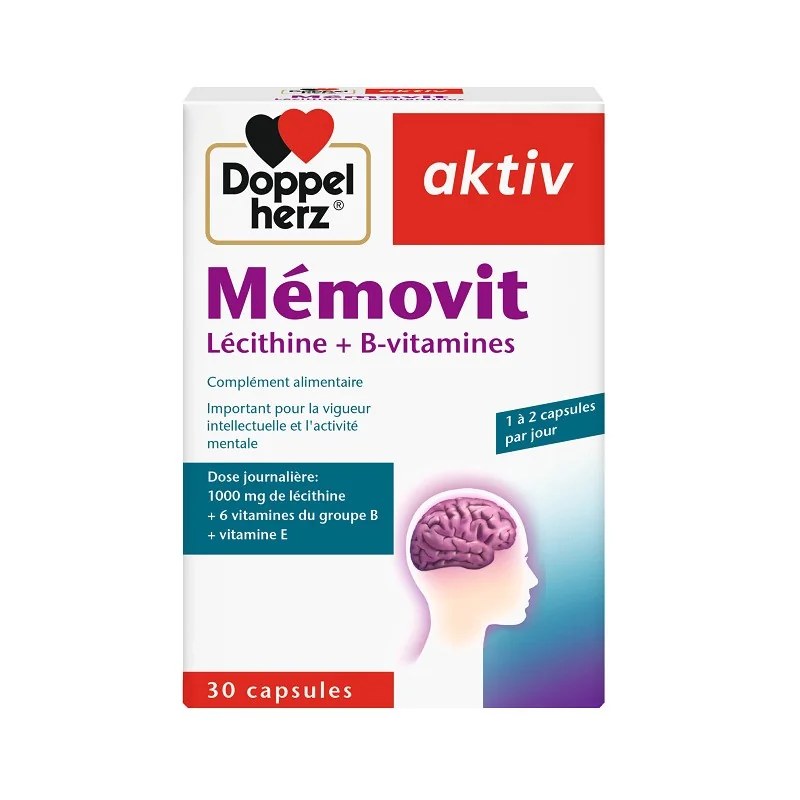 Doppelherz  Doppel Herz Aktiv Mémovit Lécithine + B-vitamines 30 Capsules