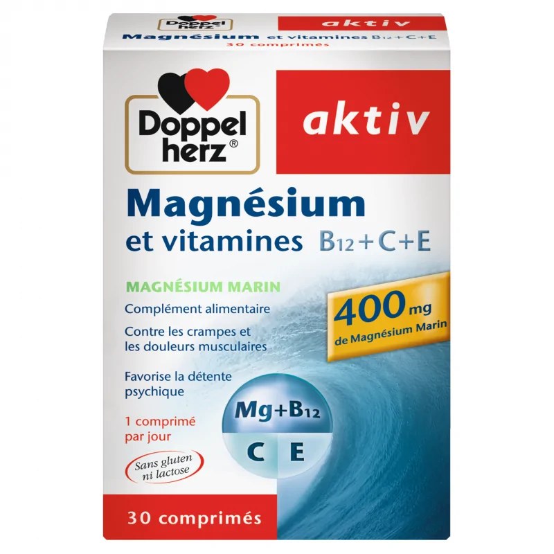 Doppelherz  DOPPEL HERZ magnesium et vitamines b12+c+e