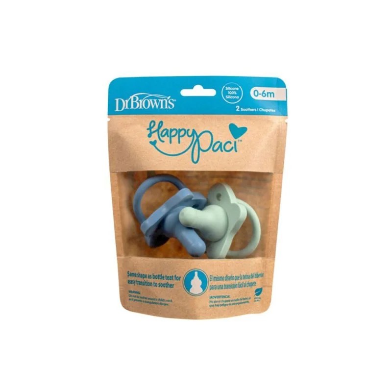 Dr Brown’s DR BROWN'S HAPPYPACI 2 SUCETTES SILICONE 0-6 MOIS