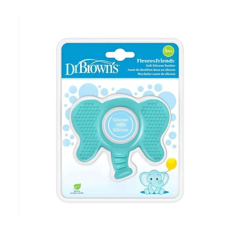 Dr Brown’s DR BROWNS ANNEAU DE DENTITION FLEXEES FRIENDS ELEPHANT BLEU 3 MOIS+