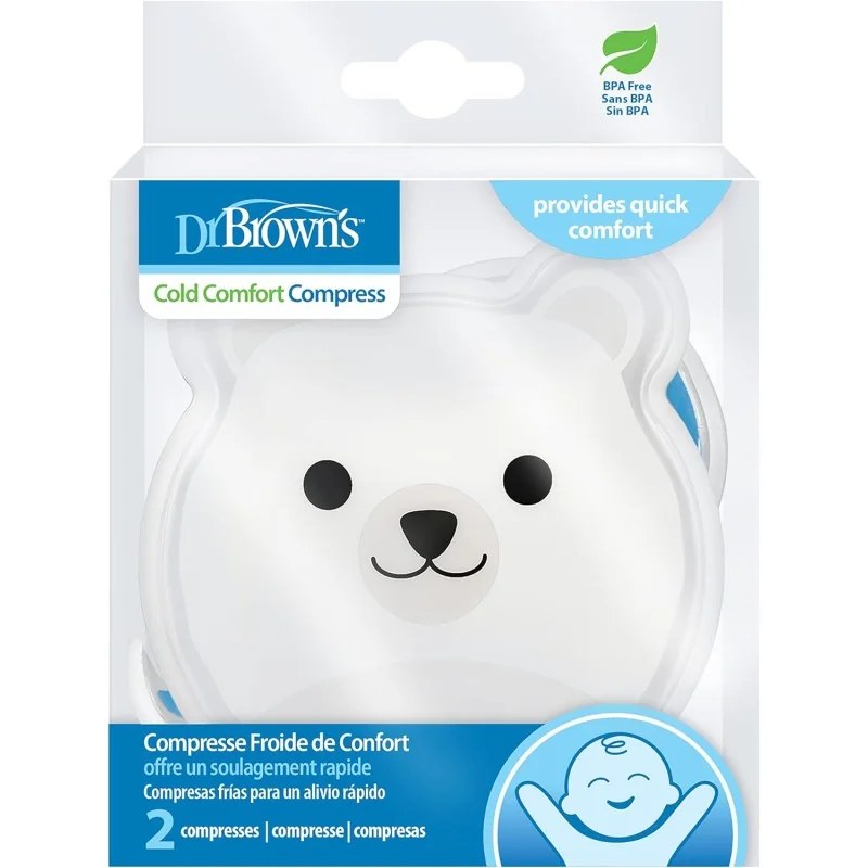 Dr Brown’s DR BROWNS COMPRESSE FROIDE CONFORT 2 COMPRESSES OURS POLAIRE ET BALEINE