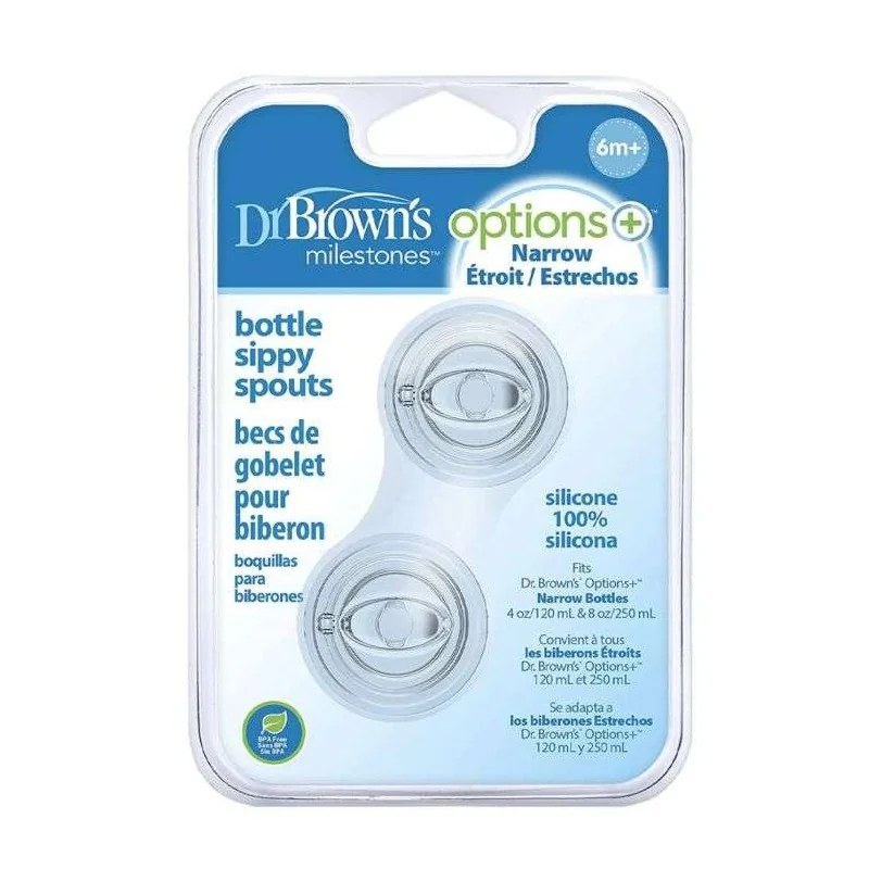 Dr Brown’s DR BROWNS OPTIONS+ TETINE TRANSITION A BEC COL ETROIT 6 M+ PAQUET DE 2