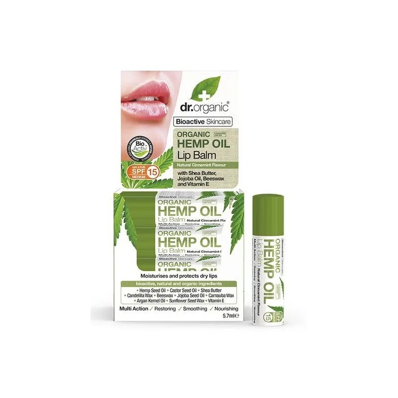 Dr.Organic DR.ORGANIC Baume à Lèvres à l’Huile de Chanvre 5,7Ml