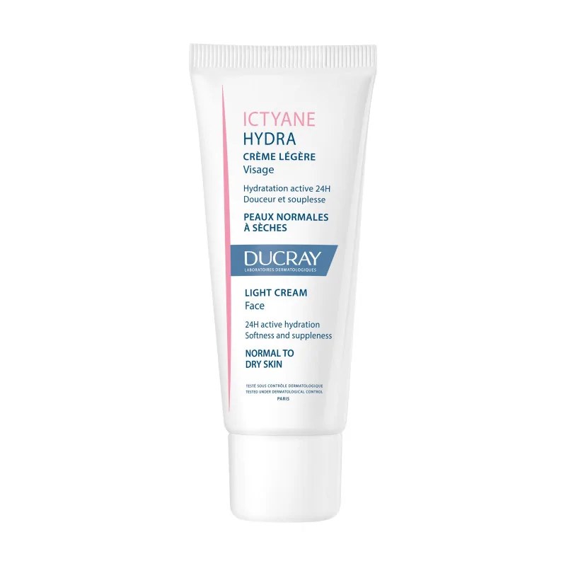 DUCRAY Ducray Crème légère Visage Crème hydratante visage peau sèche Ictyane Hydra 40 ml