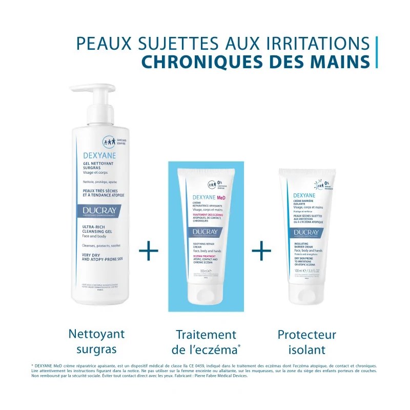 DUCRAY Ducray - Crème Réparatrice Apaisante — Crème eczéma - Dexyane MeD 100 ml — vue 6