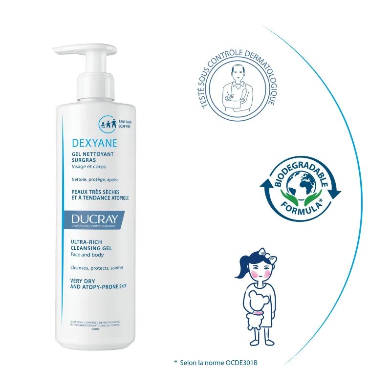 DUCRAY DUCRAY DEXYANE GEL NETTOYANT 400ML — vue 2