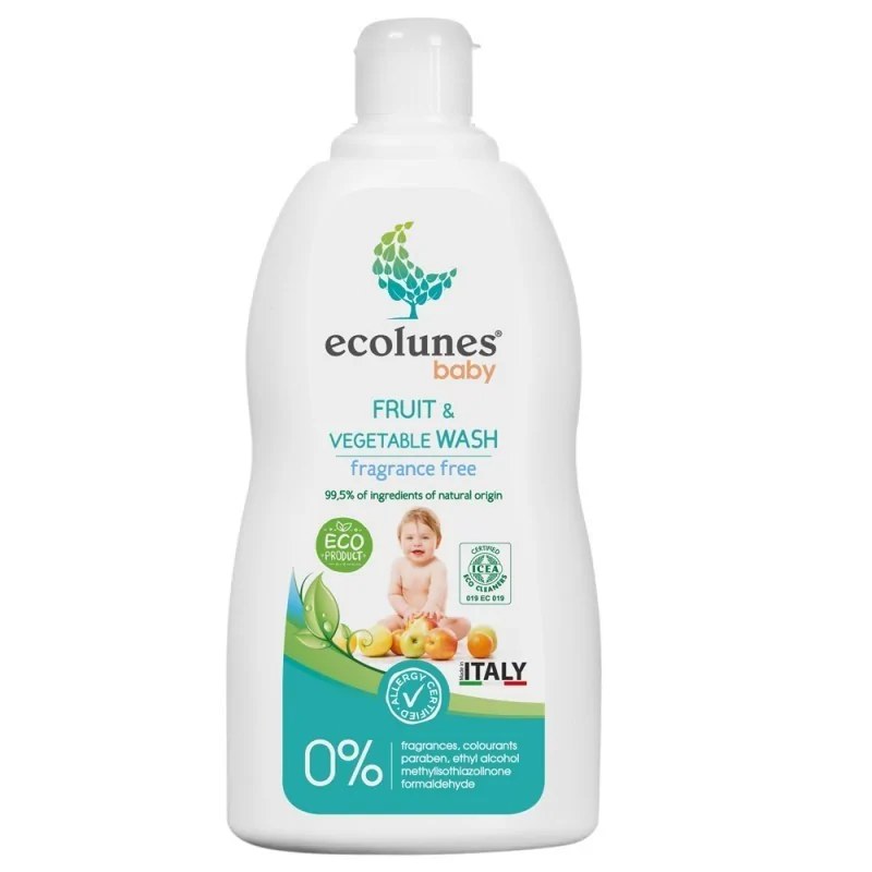 ECOLUNES ECOLUNES NETTOYANT FRUITS ET LÉGUMES ÉCOLOGIQUE ET HYPOALLERGÉNIQUE – 500 ML