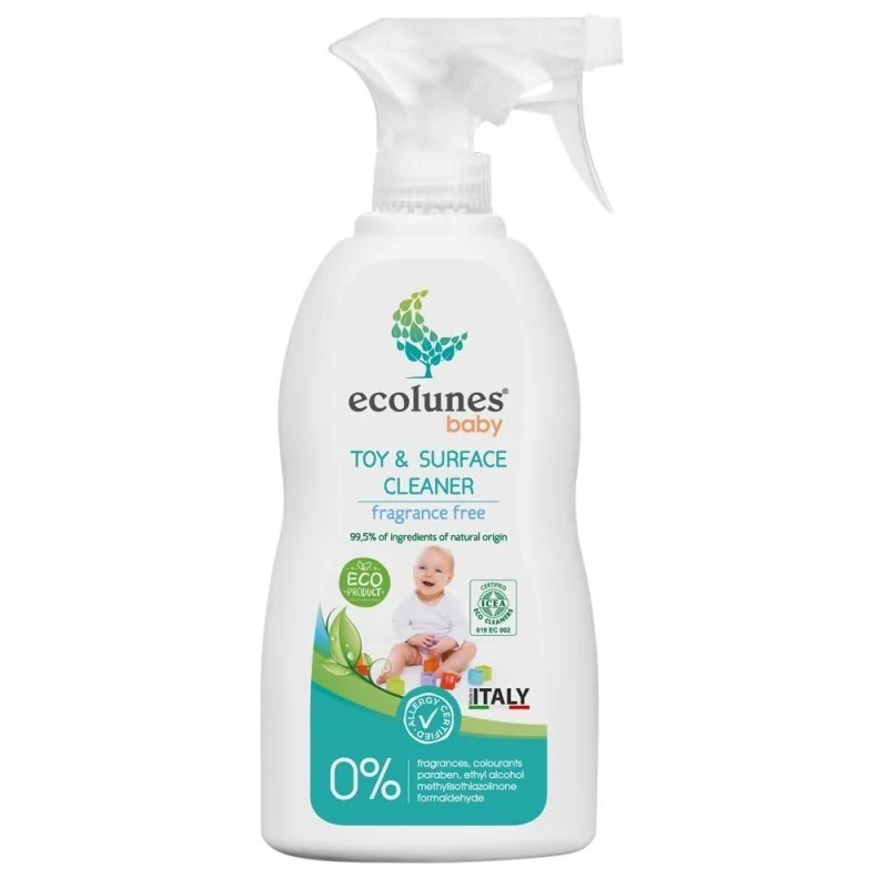 ECOLUNES ECOLUNES SPRAY NETTOYANT JOUETS ET SURFACES POUR BÉBÉ ÉCOLOGIQUE ET HYPOALLERGÉNIQUE – 300 ML