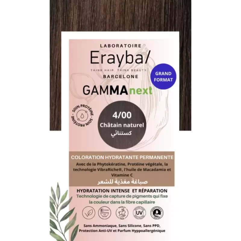 ERAYBA Erayba Gamma Next Coloration 4/00 chatin naturel Coloration Hydratante Permanente