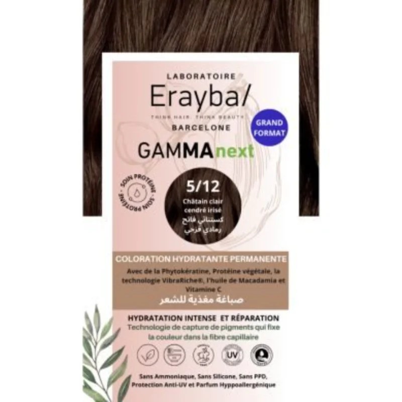 ERAYBA Erayba Gamma Next Coloration 5/12 chatain clair cendre irise Coloration Hydratante Permanente