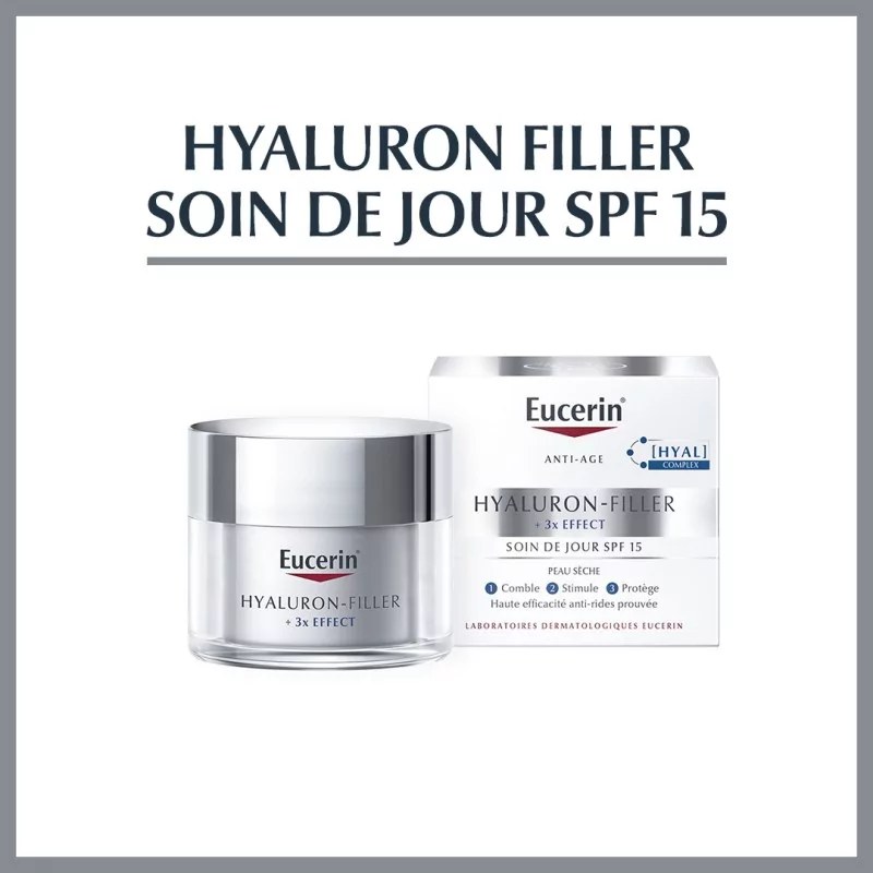 EUCERIN EUCERIN, Hyaluron-Filler +3x Effect. Soin de jour SPF 15, peaux sèches, 50ml