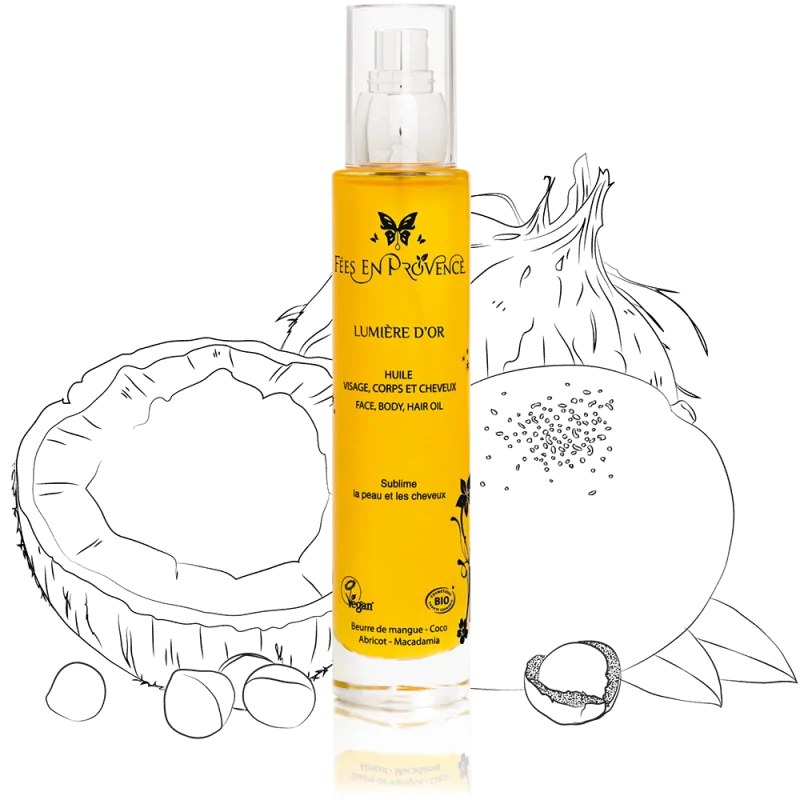 FEES EN PROVENCE FEES EN PROVENCE LUMIERE D'OR HUILE VISAGE CHEVEUX 100ML