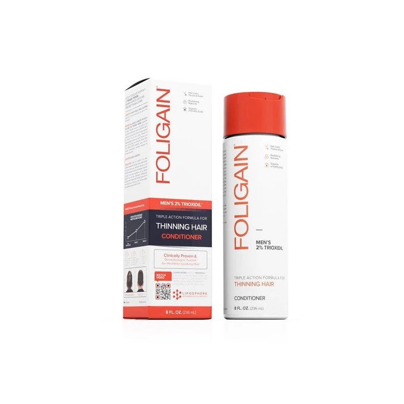 FOLIGAIN FOLIGAIN Après-shampooing triple action pour cheveux clairsemés pour hommes avec 2 % de trioxidil