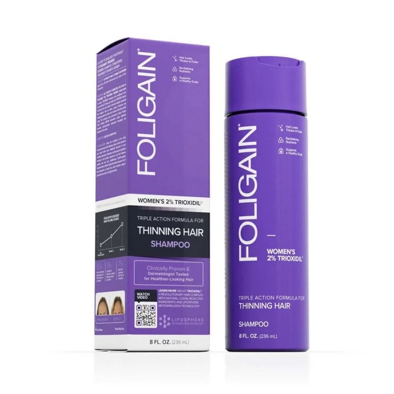 FOLIGAIN FOLIGAIN shampooing triple action pour cheveux clairsemés pour femme avec 2% de trioxidil 236ml